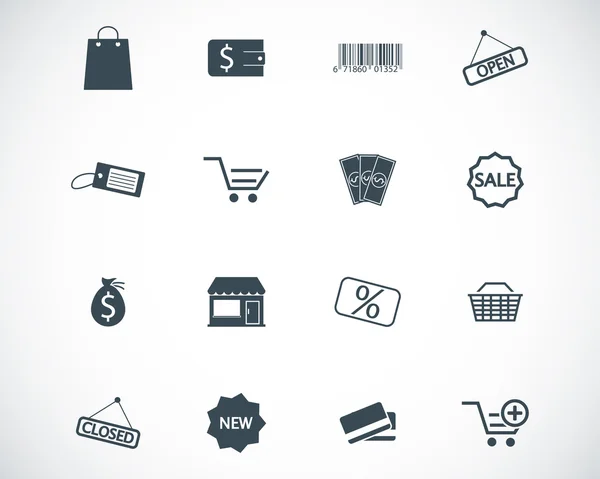 Vector zwarte winkel icons set — Stockvector