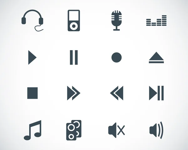 Vector black sound icons set — Stock Vector