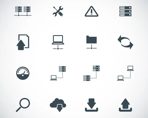 Vector black FTP icon set — Stock Vector