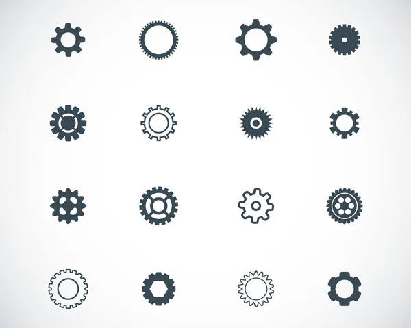 Vector black gears icons set — Stock Vector