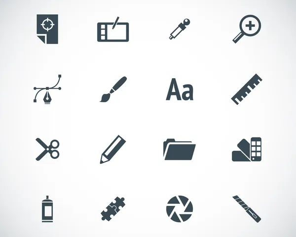 Vector zwarte grafisch ontwerp icons set — Stockvector