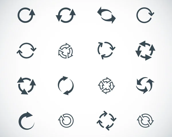 Vector zwarte vernieuwen icons set — Stockvector