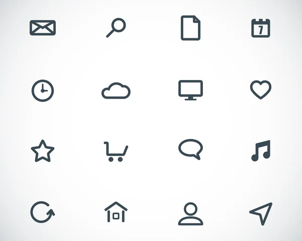 Векторные черные универсальные иконки — стоковый вектор