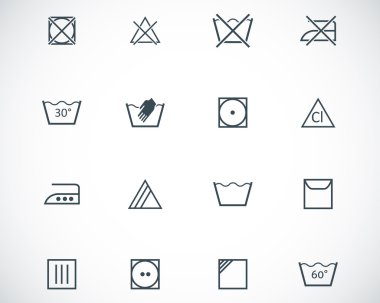 vektör ikonlar yıkama siyah set