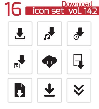 vektör siyah download Icons set