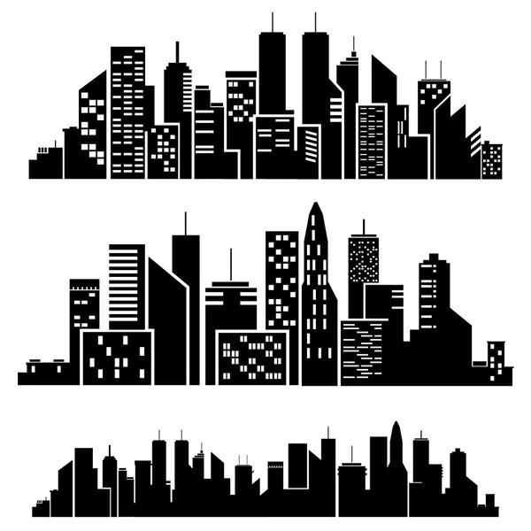 Silhouette des villes vectorielles — Image vectorielle