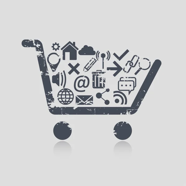 Shopping cart web — Stock Vector