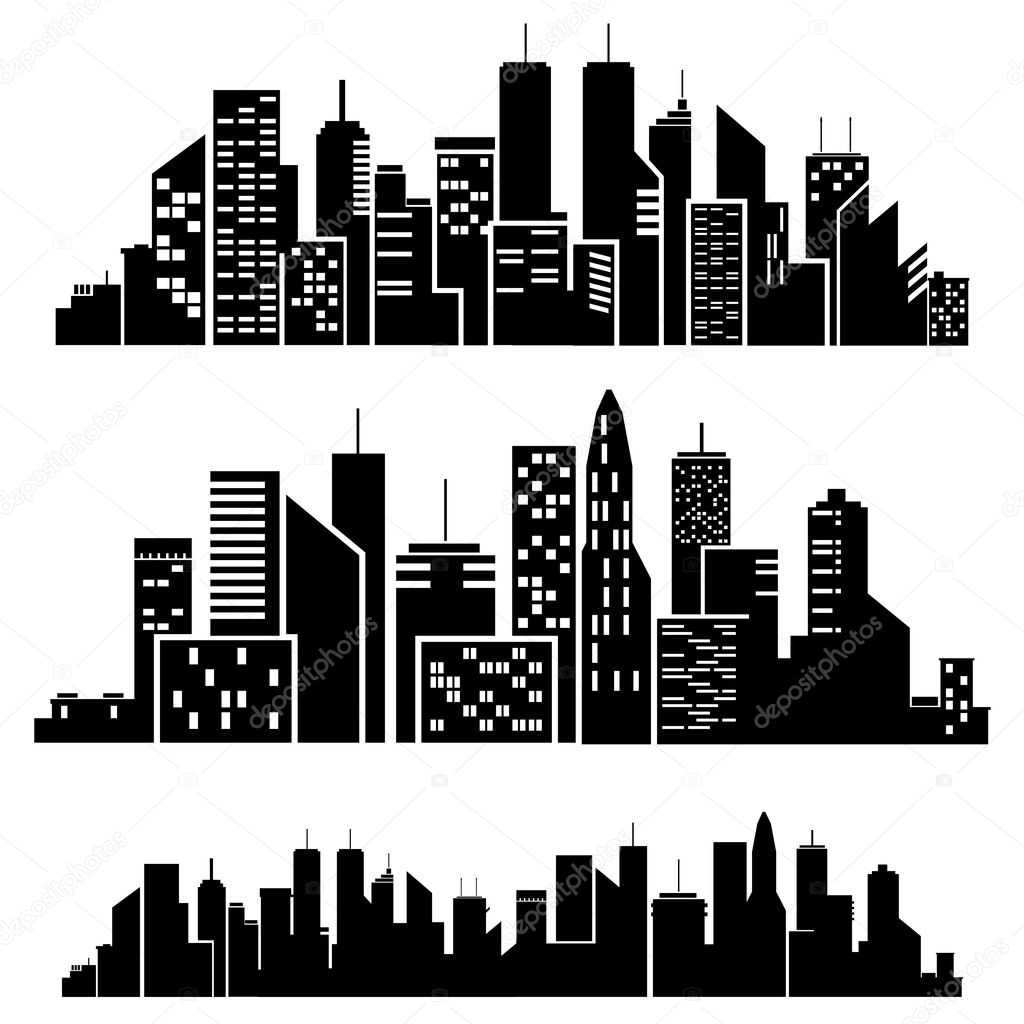 Vector cities silhouette