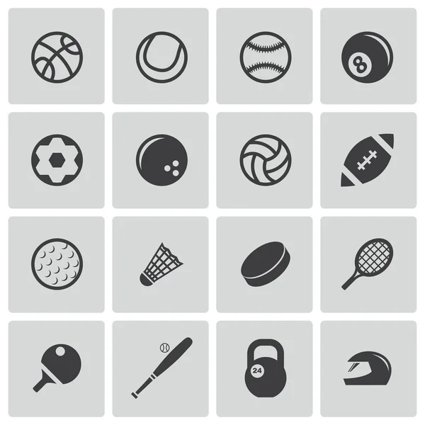 Vector black sport icons set — Stock Vector