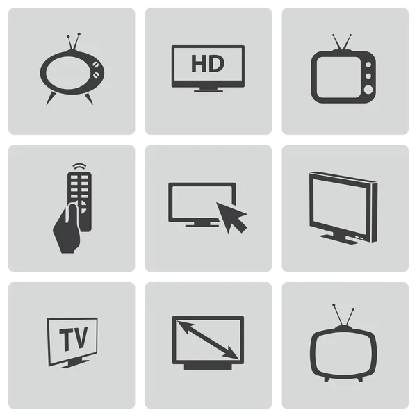 vektör siyah tv simgeler kümesi