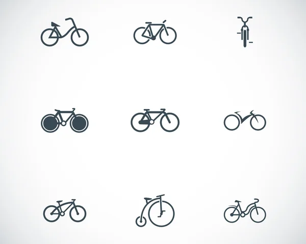 Vektor schwarze Fahrrad-Symbole gesetzt — Stockvektor
