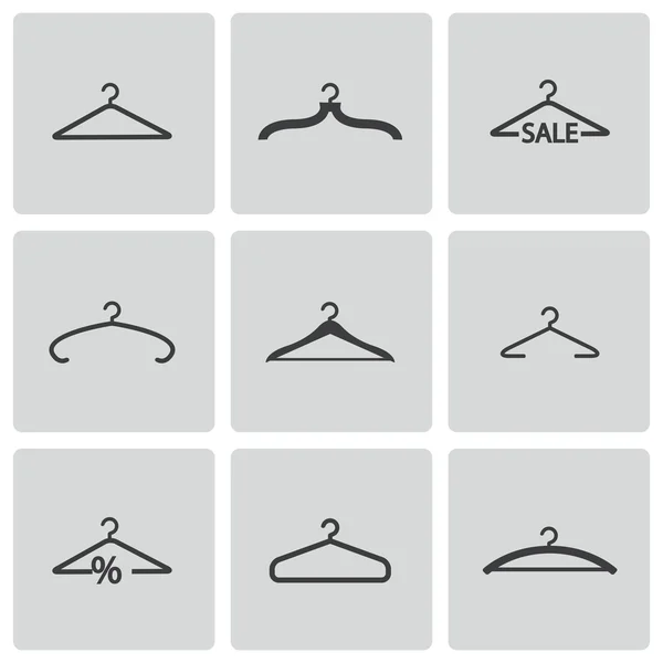 Conjunto de iconos de percha negra vectorial — Archivo Imágenes Vectoriales
