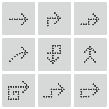 siyah vektör okları simge seti