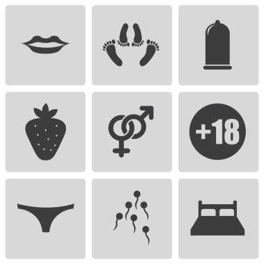 Vektör siyah seks Icons set
