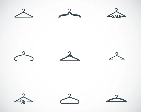 Vector black hanger icons set — Stock Vector