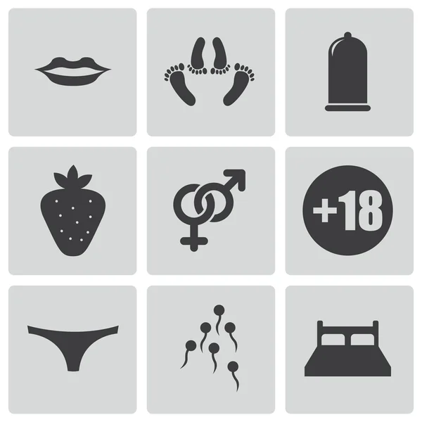 Vector negro sexo iconos conjunto — Vector de stock