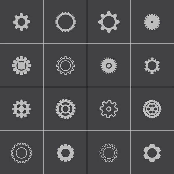 Vector black gears icons set — Stock Vector