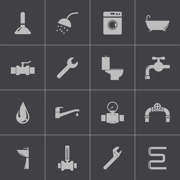 Zestaw ikon sanitarny wektor czarny — Wektor stockowy
