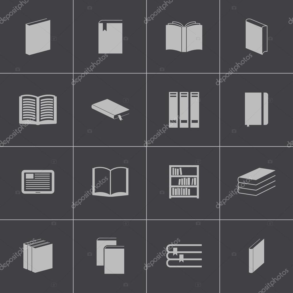 Vector Black Book Icons Set Stock Vector Image By C Skarin1