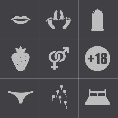 Vektör siyah seks Icons set