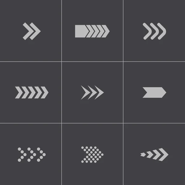 Vector zwarte pijlen icons set — Stockvector