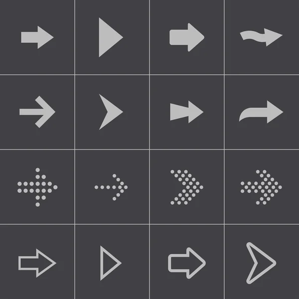 Ensemble d'icônes flèches noires vectorielles — Image vectorielle