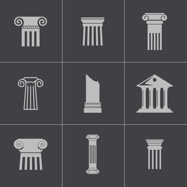 Vector black column icons set