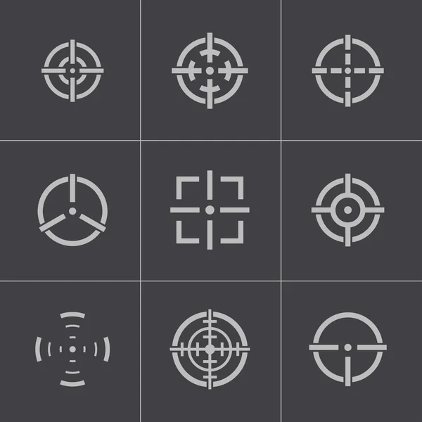 Vector balck crosshair icons set — Stock Vector