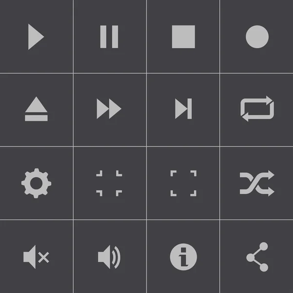 Vector zwarte media speler pictogrammen instellen — Stockvector