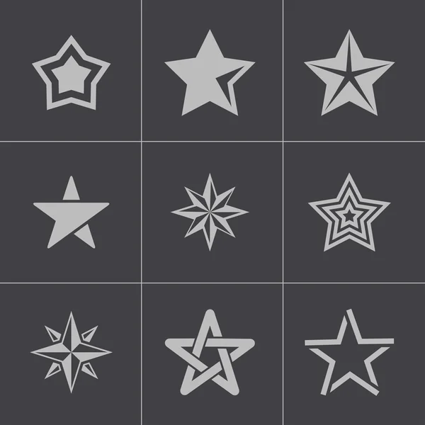 Vector black stars icons set — Stock Vector