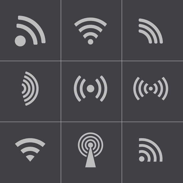Набор черных беспроводных значков Vectvor
