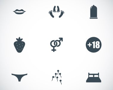 Vektör siyah seks Icons set