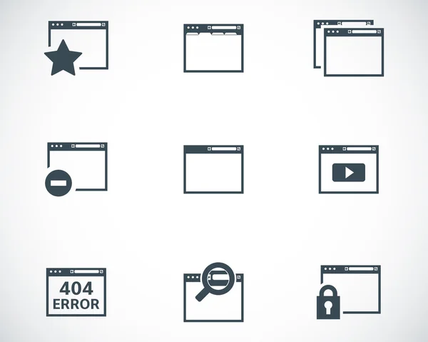 Vector black browser icons — Stock Vector