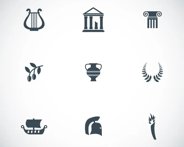 siyah vektör Yunanistan simgeler kümesi