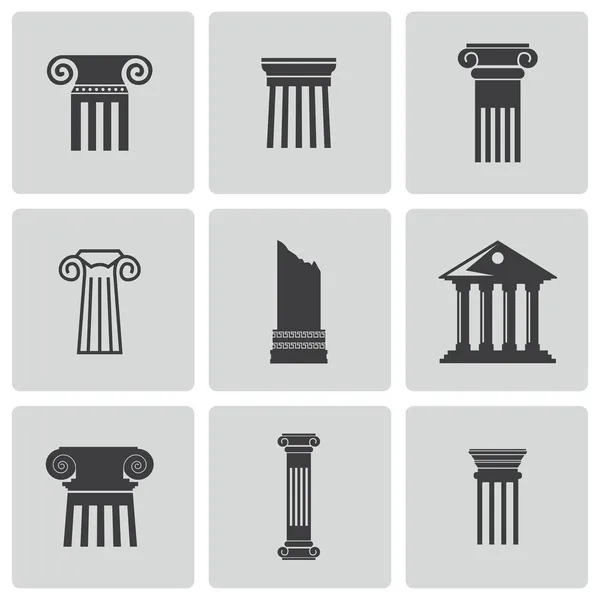Conjunto de ícones de coluna preta vetorial Gráficos Vetores