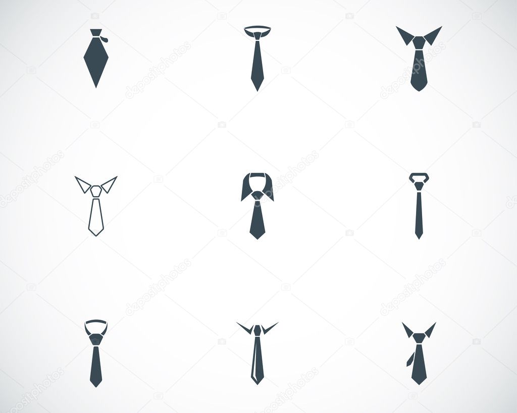 Vector black tie icons set