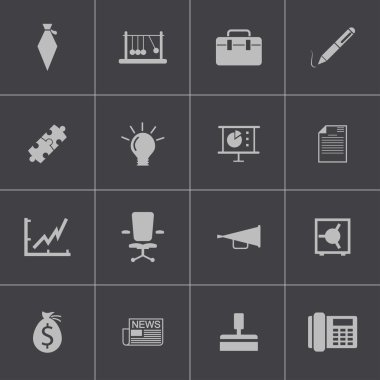 vektör siyah iş simgeler kümesi