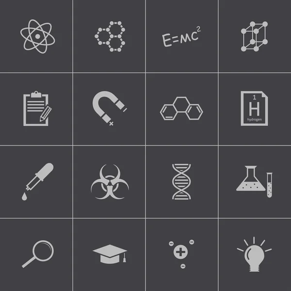 Vector black science icon set — Stock Vector