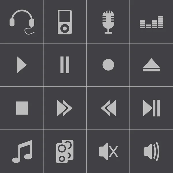 Vector black sound icons set — Stock Vector