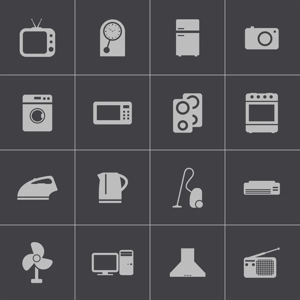 Vector black home icons set — Stock Vector