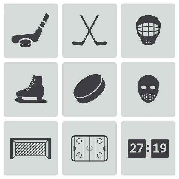 siyah vektör hokey simgeler kümesi