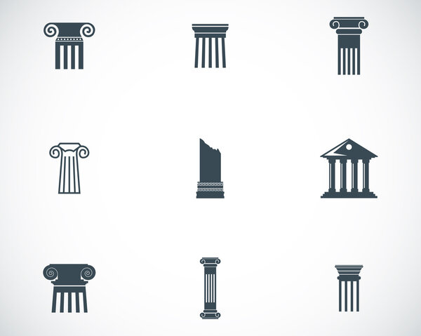 Набор значков векторного чёрного столбца
