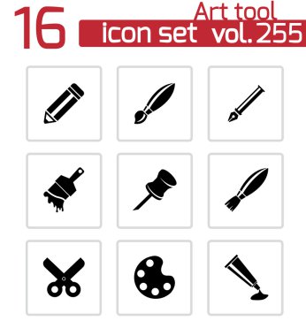 vektör siyah sanat aracı Icons set