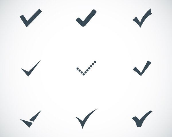 Набор значков векторного чёрного цвета
