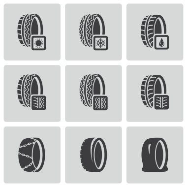 vektör siyah lastik Icon set