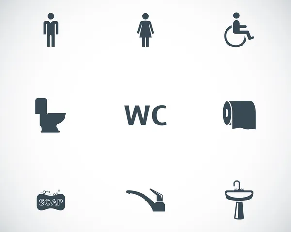 Vektor schwarz WC Icons set — Stockvector