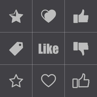 Vector Icons set gibi siyah