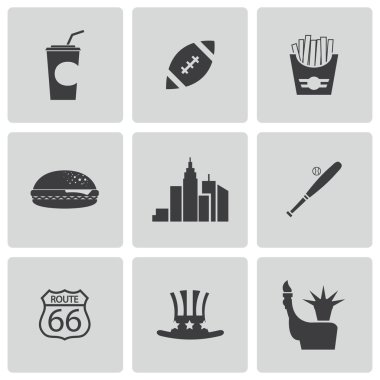 vektör siyah ABD simgeler kümesi