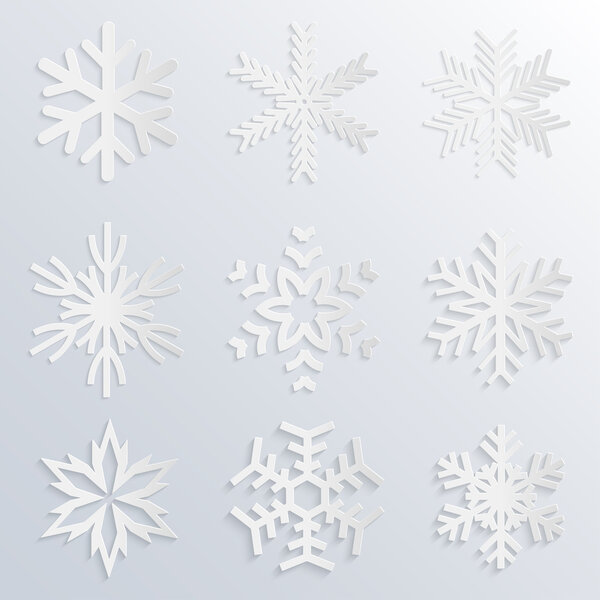 Векторные иконы снежинки
