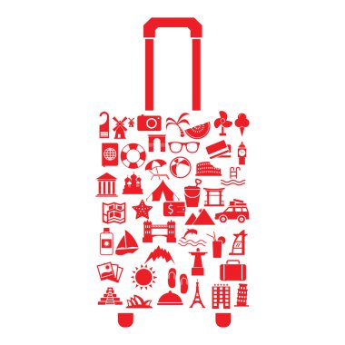 birçok simge vektör seyahat bavul